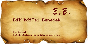 Békési Benedek névjegykártya