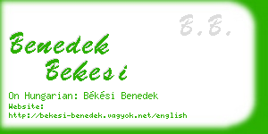 benedek bekesi business card