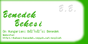 benedek bekesi business card